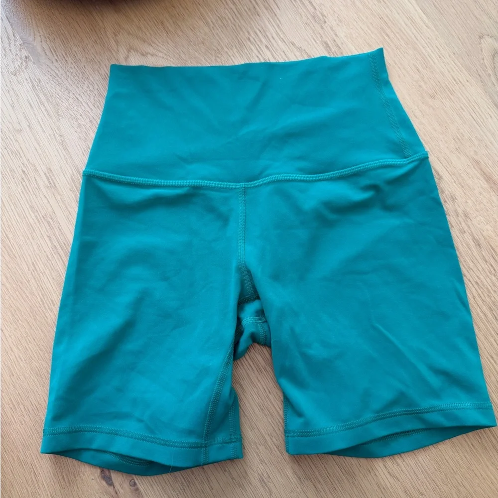 lululemon athletica High-Rise Teal Green Bike Shorts